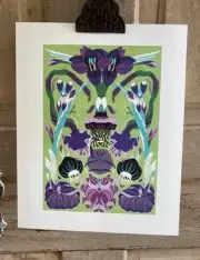 Petra Borner May Green Abstract Nordic Floral Art Print New Scandinavian Modern