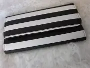 KUT FROM THE KLOTH Slim Stripef Wallet BLACK WHITE Tri-Fold New w/ Dust Bag