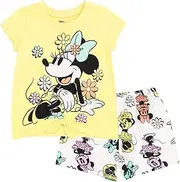 [Disney] Minnie Mouse T-Shirt and Twill Shorts Outfit Set Infant to Big Kid Sizes (12 Months - 10-12)