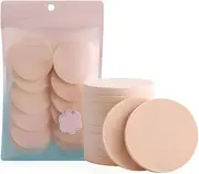 12pcs Women's Soft Makeup Beauty Eye Face Foundation Blender Facial Smooth Powder Puff Cosmetics Blush Applicators Round Sponges Use for Dry and Wet