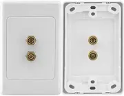 PRO1030 Pro2 2 Terminal Speaker Wall Plate 2X Banana Sockets 2X Banana Sockets 2X Banana Sockets 2X Banana Sockets, 1 Way (2 Terminal) Speaker Wall Plate