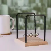 Geek Culture 14cm Wood Base Stainless Steel Frame 5 Balls Newton's Cradle