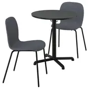 STENSELE / KARLPETTER table and 2 chairs, anthracite anthracite/Gunnared medium grey black, 70 cm