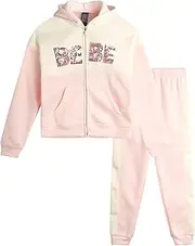 [bebe] Girls’ Sweatsuit Set – 2 Piece Fleece Flip Sequin Hoodie and Jogger Sweatpants (7-16)