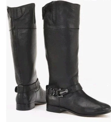 New! Dolce Vita 6.5 Black Genuine Leather Knee High Equestrian Flat Riding Boots