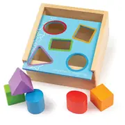 Bigjigs Toys Wooden First Posting Box for Toddlers Montessori Inspired Shape Sorting Toy