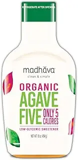 Madhava Naturally Sweet Organic Agave Five Low-Glycemic Sweetener, 16 Ounce