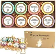 8 Pack Shower Steamers Aromatherapy Set,Natural Essential Oil Scents, Infused Shower Bombs for Stress Relief，Birthday for Women, Mom, Teen Girls Relaxation Gift