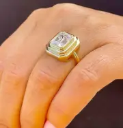 IGI Certified 14k Solid Yellow Gold Emerald Cut Diamond Engagement Ring 3.00ct