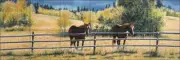 Horse Tile Backsplash Ceramic Liz Mitten Ryan Equine Art EWH-LMR007