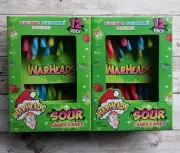 2X WarHeads Sour Candy Canes 12-Count 5.29oz Blue Raspberry, Black Cherry, Apple