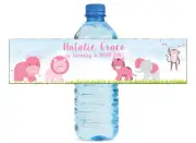 Girl Jungle Theme Water Bottle labels, great for Birthday or celebrations
