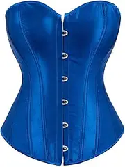 [generic] Overbust Corset Simple Elegant Black White Blue Bustier Plastic Boned Gothic Plus Size Busk Brocade Korset