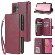 Gangxun Huawei P30 PRO Case ,Shockproof Flip Strap Zipper Magnetic Leather Cover Card Slots Compatible with Huawei P30 PRO Case Red