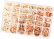 MUCKLILY 300pcs Copper Washers Assortment Copper Gaskets for Sump Plugs and Hydraulic Fittings Compact Storage Case Included