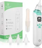 ZDHY Baby Nasal Aspirator, Electric, Rechargeable, Suction Power & Music Volume Adjustable, LED Lights, White, Nose Cleaner for Children, Age Range: Baby