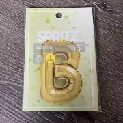 Spritz Letter "B" Foil Balloon Gold w Twine & Inflation Straw 14" Inflated NEW