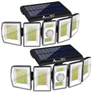 Solar Security Light Outdoor 5 head 1100LM 300 LED Motion Sensor IP65 Waterproof