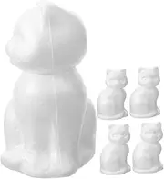 HORIALENCE 5pcs Foam Cat Shape for Kids Painting Blank Foam Model for Decorating Blank Foams Embryo Unfinished Crafts Foam