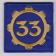 Vault 33 Fallout Style Patch Cosplay Hook and Loop 3"x3" Inches Square