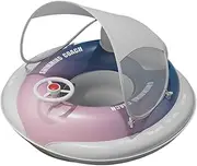 Portable Inflatable Seat with Roof, Baby Pool Float with Canopy and Loud Trumpet, Inflatable Baby Chair with Back and Neck Support, Sun Protection, Safe and Secure for Toddler 3-36 Months
