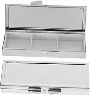 PACKOVE Travel Medication Organizer 2pcs Metal Pill Box Pocket Medicine Holder Decorative Secure Storage