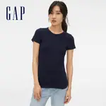 GAP 女裝 莫代爾圓領短袖T恤-純靛藍色(241902)