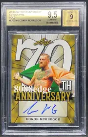 2018 LEAF 70TH ANNIVERSARY AUTO GOLD: CONOR McGREGOR #1/1 AUTOGRAPH BGS 9.5 GEM