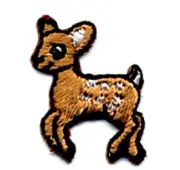 2 pieces Embroidered Iron-On Applique Deer, 3/4 x 1 inch