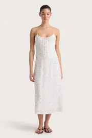 Pau Dress Blossom Egg Shell Powder Blue - Final Sale