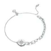 Shining Star Link Chain Bracelets for Women Silver plating Bracelets with Charms Anniversary Jewelry Gifts