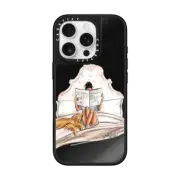 iPhone 16 Pro Mirror Case MagSafe Compatible Permission To Rest, Golden Retriever Fashion Illustration Case