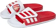 [adidas] Unisex Adilette Slides Sandal, White/Scarlet/Scarlet (TND), 14 US Women