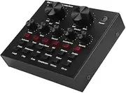 V8 External Bluetooth Sound Card, Universal Portable Live Sound Card with Volume Control for Live Streaming, 6 Effects Modes, 112 Types of Electro Acoustic