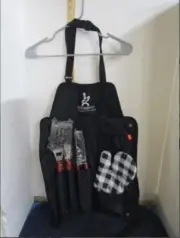 Unused BBQ tool set with apron! Cookout Apron. Grill Apron