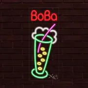 NEW "BOBA" w/LOGO VERTICAL 30x12X1 INCH LED FLEX WINDOW/WALL INDOOR SIGN 30372
