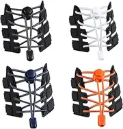 [KCTOAMZ] 4 Pairs No Tie Shoe laces,Elastic No Tie Shoe Laces Reflective Shoelaces,For Adults Kids Quick Lacing System for Riding Climbing Hiking Running, One Size Fits All