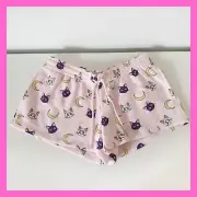 Sailor Moon Pink Shorts Pajama Luna Artemis Print Naoko Takeuchi Collection - M