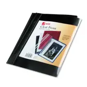 Acco Vinyl Report Cover Prong Clip Ltr 1/2"Capacity Clear Cover/Black Back 10/PK