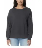 NWT Buffalo David Bitton Women Cozy Long Sleeve Sweatshirt Black Sz L $80 EE205