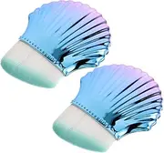 WOONEKY 2Pcs Makeup Brushes Small Blush and Nail Dust Brushes for Women Comfortable Bristles for Foundation and Powder Easy to Hold Design Portable Cosmetic Tools
