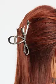 Silver Bow Claw Clip - Size ONE, Women's Hair Accessory