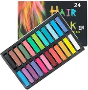 Temporary Hair Chalk Colour Pastel Hair Dye - Non Toxic in 24 Pc by Trimming Shop