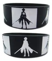 **Legit** Attack on Titan Eren Silhouette Authentic PVC Wristband #54089