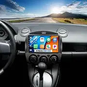 OiLiehu 2+64G Android 13 Car Stereo for Mazda 2 2007-2014 with Wireless CarPlay Android Auto, 9'' IPS Touchscreen Car Screen with WiFi GPS Mirror Link Bluetooth FM RDS EQ SWC + Backup Camera