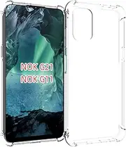 [USTIYA] Case for Nokia G21 / Nokia G11 Clear TPU Four Corners Protective Cover Transparent Soft
