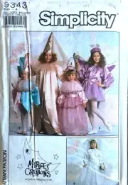 Simplicity Sewing Pattern 9343 Costume Jester Princess Bride Fairy Girls S-XL