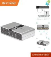 7.1 USB External Sound Card SPDIF Digital Audio Adapter for Laptop PC Computer