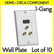 10x HDMI + 3RCA Wall Plate HDMI with Three RCA Component Video Coupler Faceplate