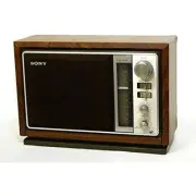 SONY ICF-9740 FM/AM 2-Band Radio 16cm Speaker Brown Wood Design Retro Classical